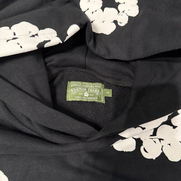 Denim Tears The Cotton Wreath Black Hoodie Men’s Size Small Medium or Large - Picture 2 of 3